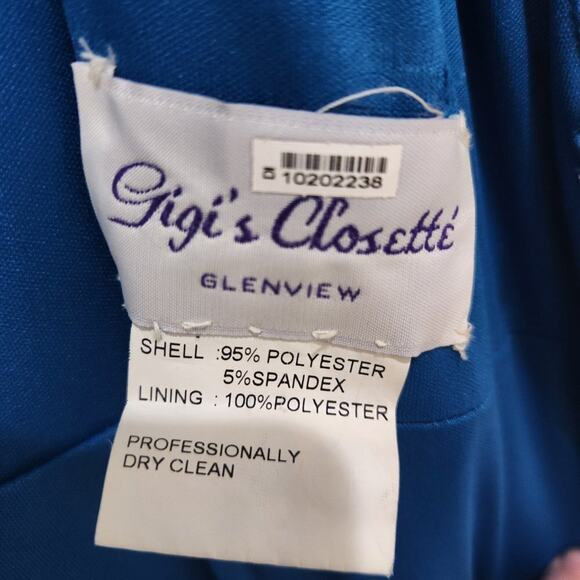 Gigi's Closette Glenview Teal Formal Boutique Evening Statement Gown - Size 10 - Picture 8 of 11